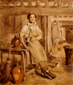 A Maltster Resting William Henry Hunt. Free illustration for personal and commercial use.