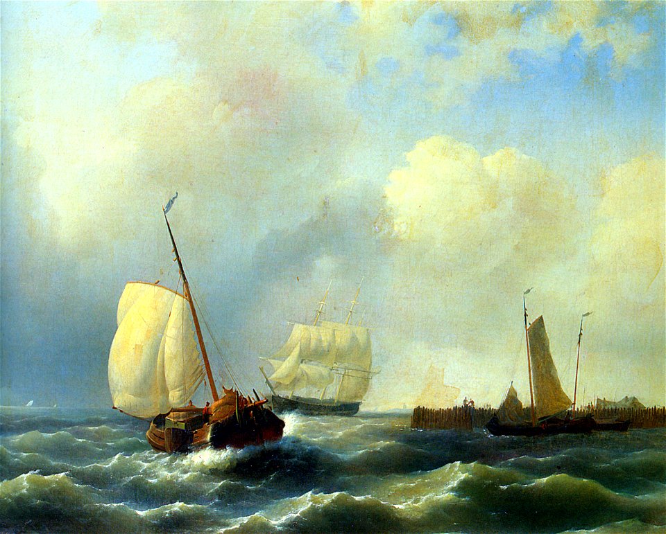 Hulk Abraham Skirting the Coast on a Breezy Day Oil On Canvas