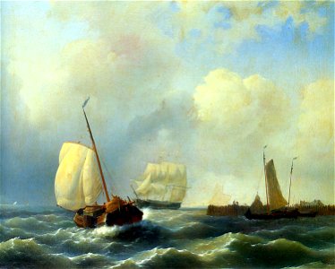 Hulk Abraham Skirting the Coast on a Breezy Day Oil On Canvas