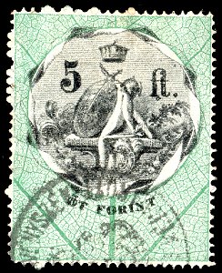 Hungary 1876 document revenue 5ft