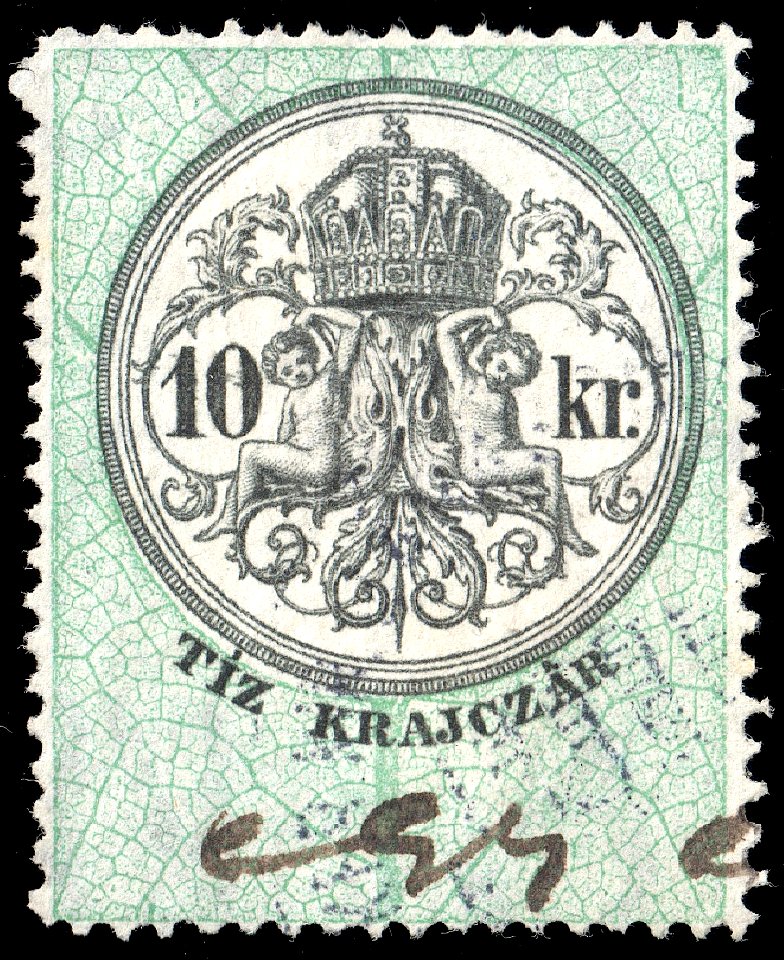 Hungary 1876 document revenue 10kr