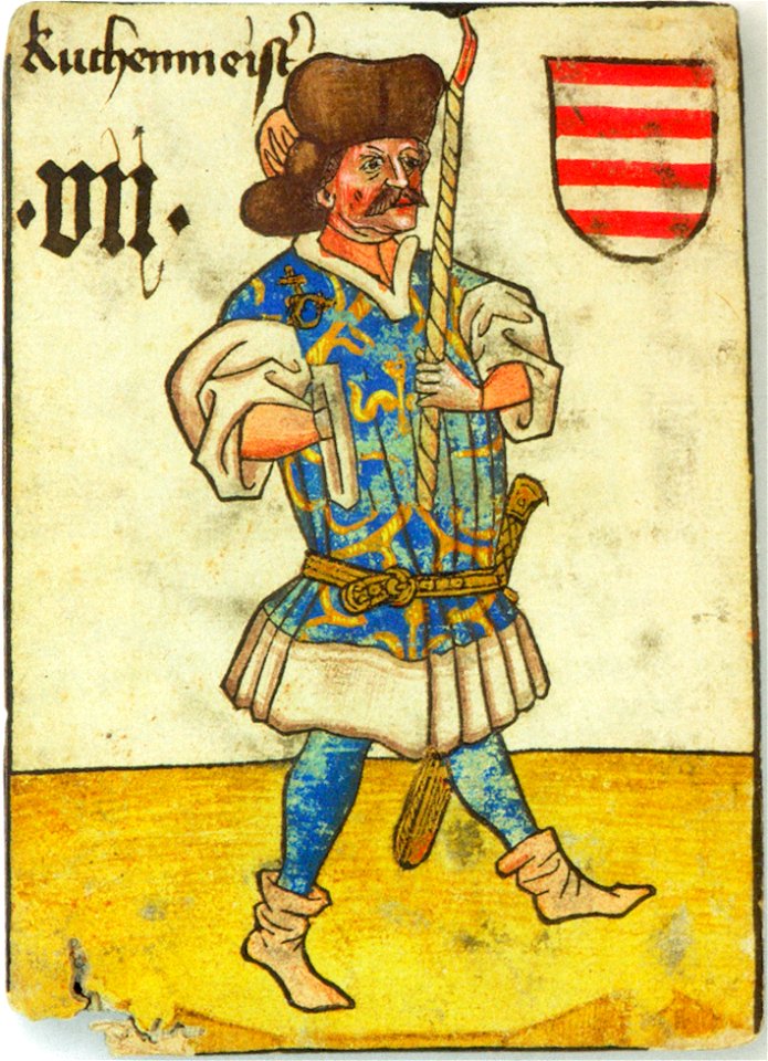 Hungarian cook on the playing card of the Vienna court