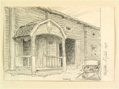 Hälsingland, Ljusdals sn., Stavsäter. Teckning av Ferdinand Boberg - Nordiska museet - NMA.0088235