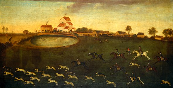 Hunting Scene with a Pond E-001686-20120604