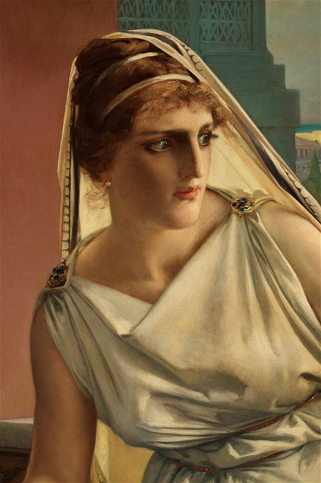 Hypatia by Julius Kronberg, 1889, detail