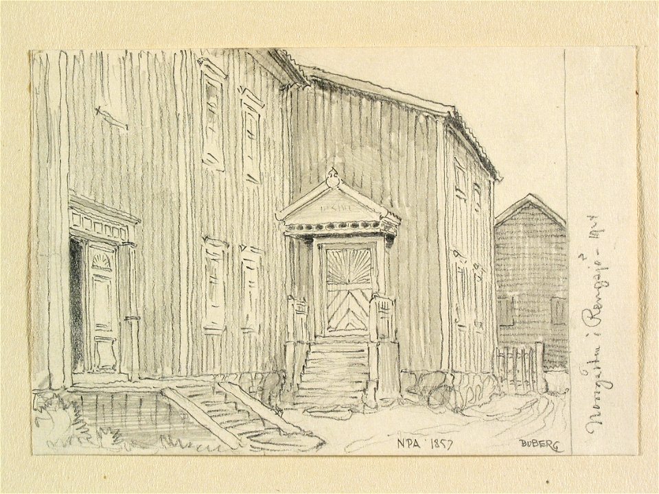 Hälsingland, Rengsjö sn., Norrgården. Teckning av Ferdinand Boberg - Nordiska museet - NMA.0088244