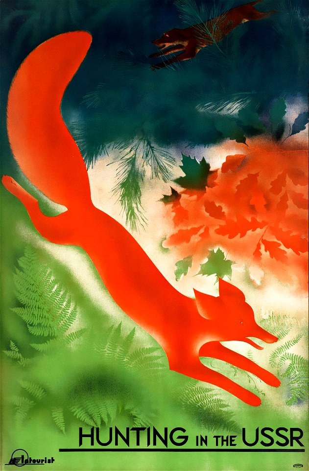 Hunting in the USSR (Travel poster)