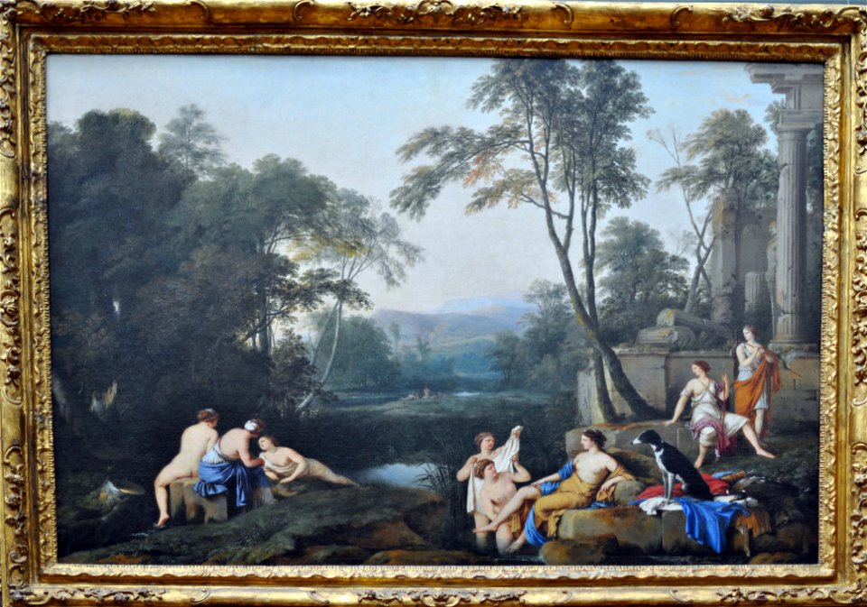 De la Hyre, Diana and her nymphs in a landscape