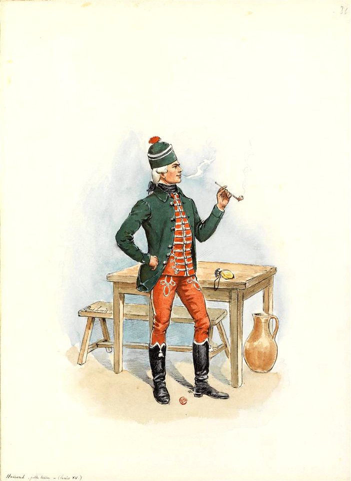 Hussard de Saxe en petite tenue sous Louis XV (36)