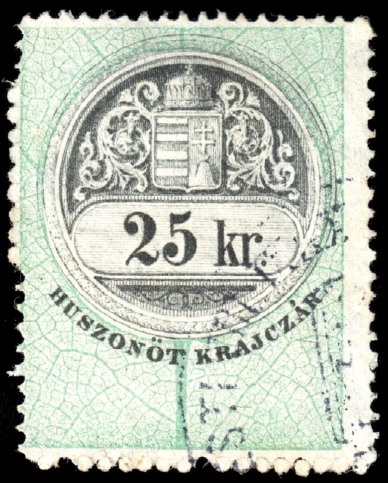 Hungary 1876 document revenue 25kr