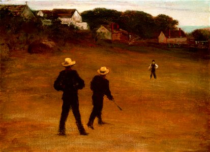 William Morris Hunt - The Ball Players. Free illustration for personal and commercial use.