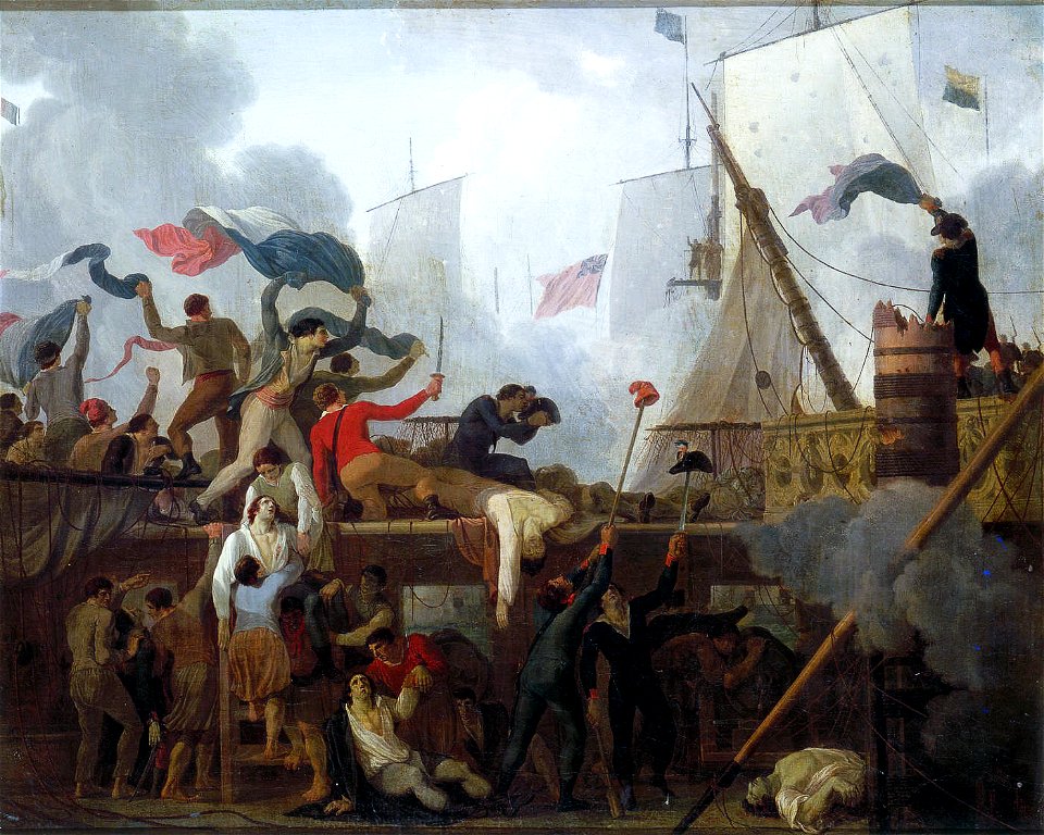Héroïsme des marins du vaisseau Le Vengeur commandés par le capitaine Renaudin.