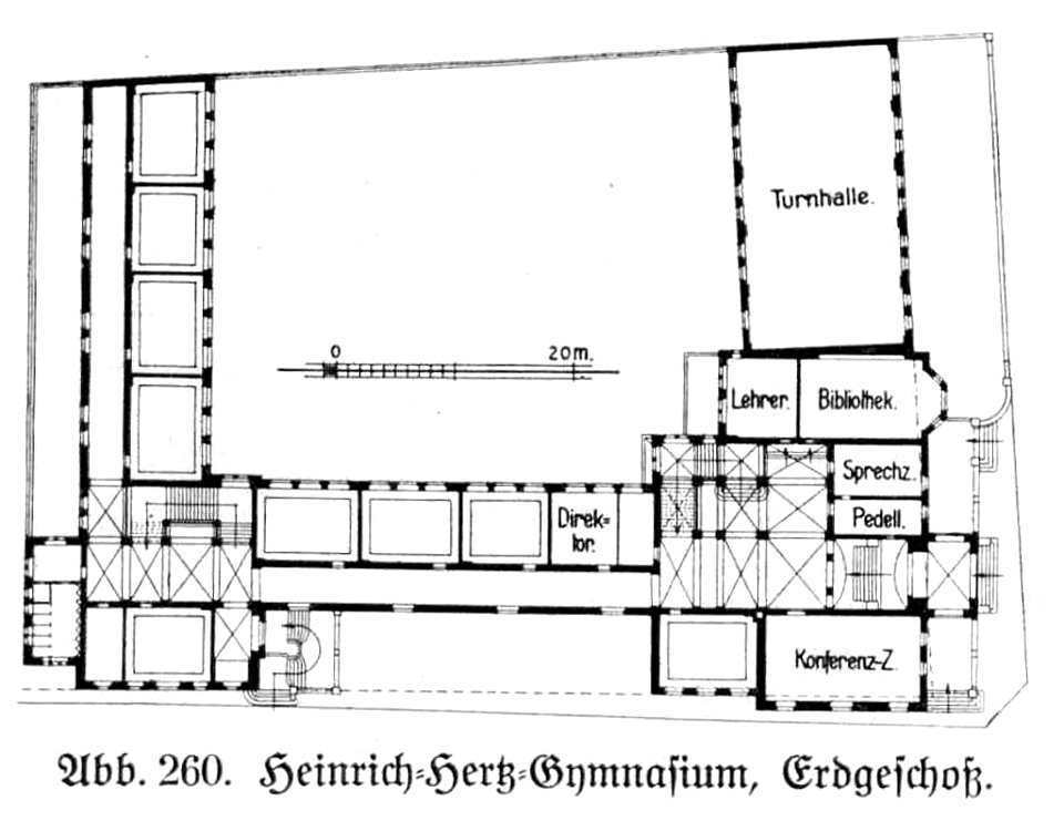 HUSB 1914, Band 1, Abbildung 260, Heinrich-Hertz-Realgymnasium, Erdgeschoss