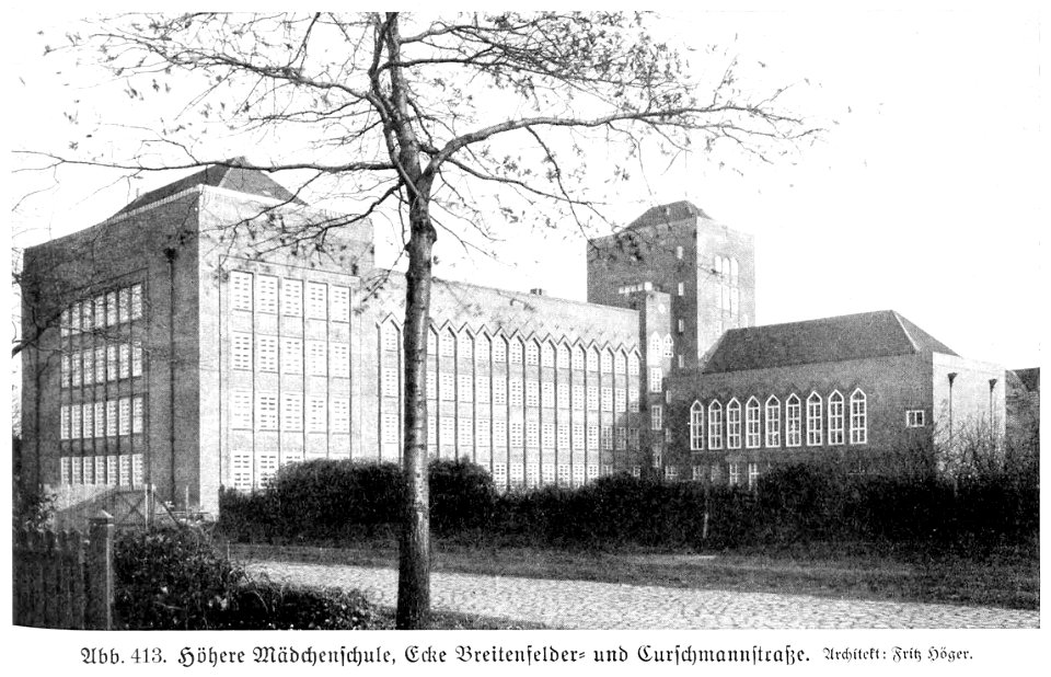 HUSB 1918-1929, Abbildung 413, Höhere Mädchenschule Curschmannstraße in Hamburg
