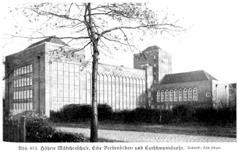 HUSB 1918-1929, Abbildung 413, Höhere Mädchenschule Curschmannstraße in Hamburg
