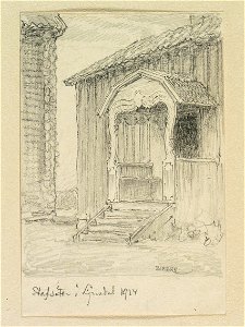 Hälsingland, Ljusdals sn., Stavsäter. Teckning av Ferdinand Boberg - Nordiska museet - NMA.0088236