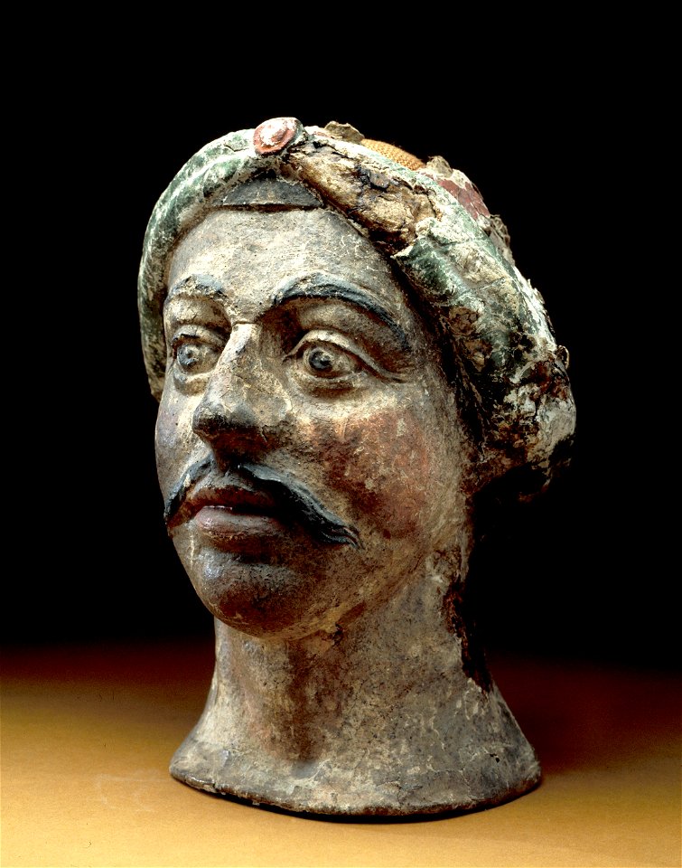 Huvud av papier maché föreställande turk - Livrustkammaren - 13255