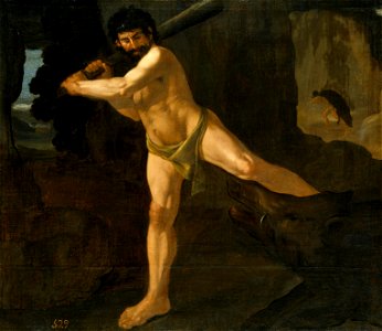 Hércules y el jabalí de Erimanto, por Zurbarán