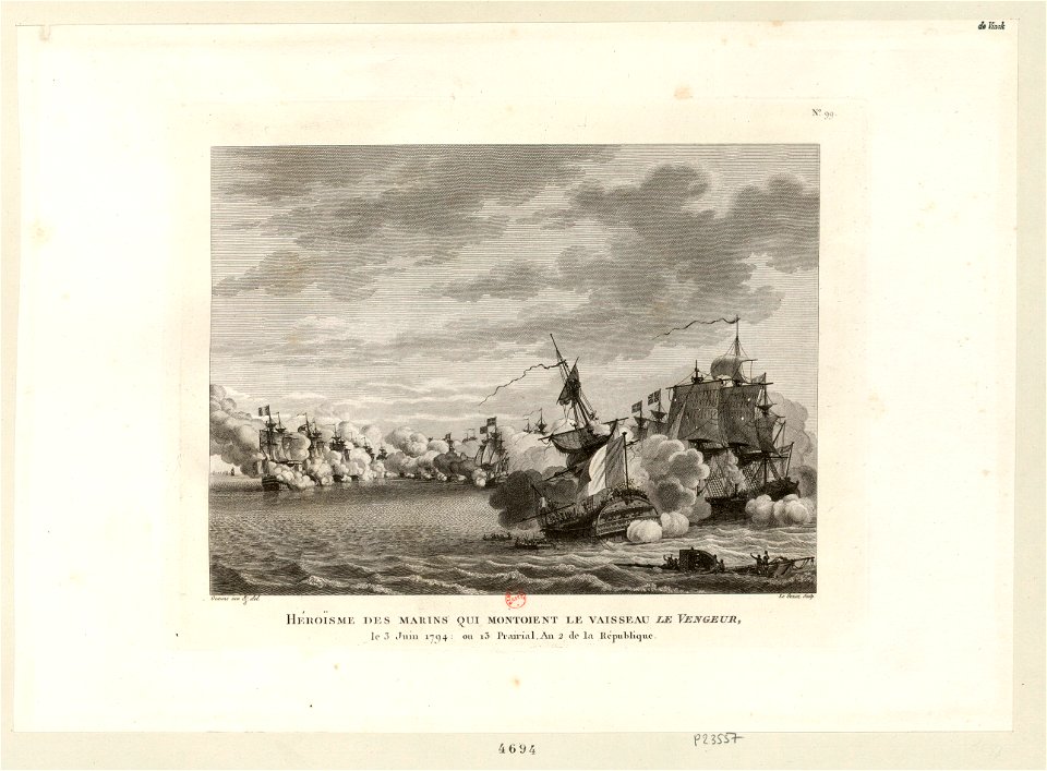 Héroïsme des marins qui montoient le vaisseau Le Vengeur btv1b69485198