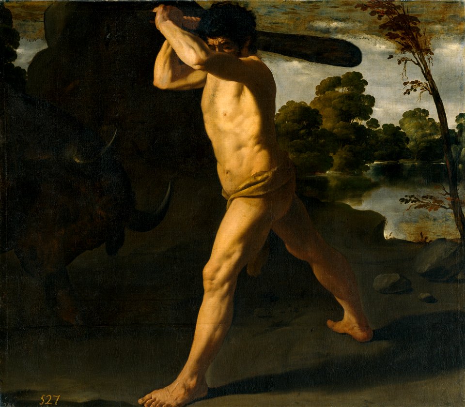 Hércules y el toro de Creta, por Zurbarán