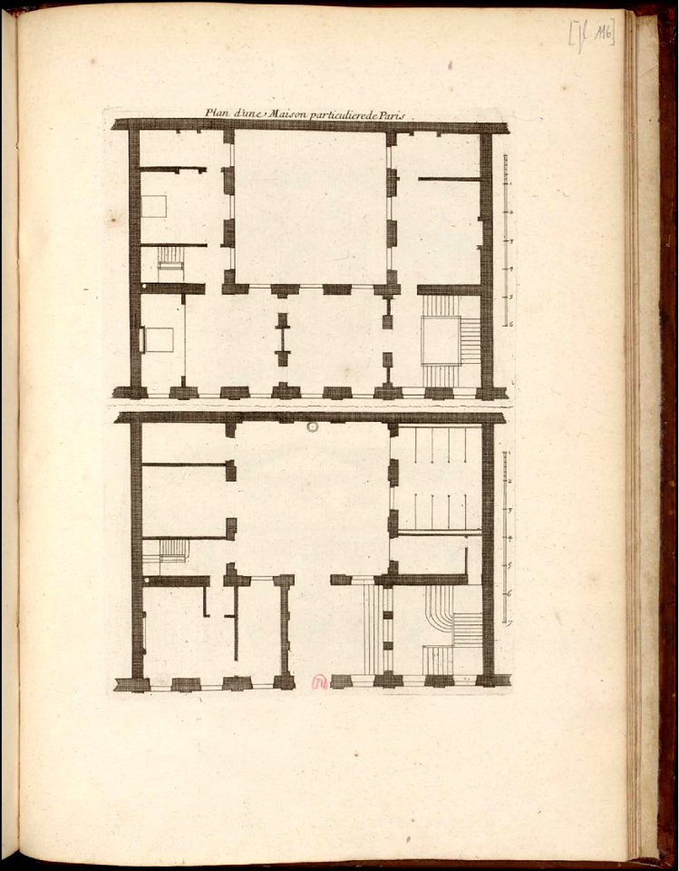 Hôtel de Ratabon, plans engraved by Jean Marot (Petit Marot – INHA)