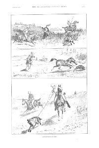 Hyena-Spearing in India - ILN 1889. Free illustration for personal and commercial use.