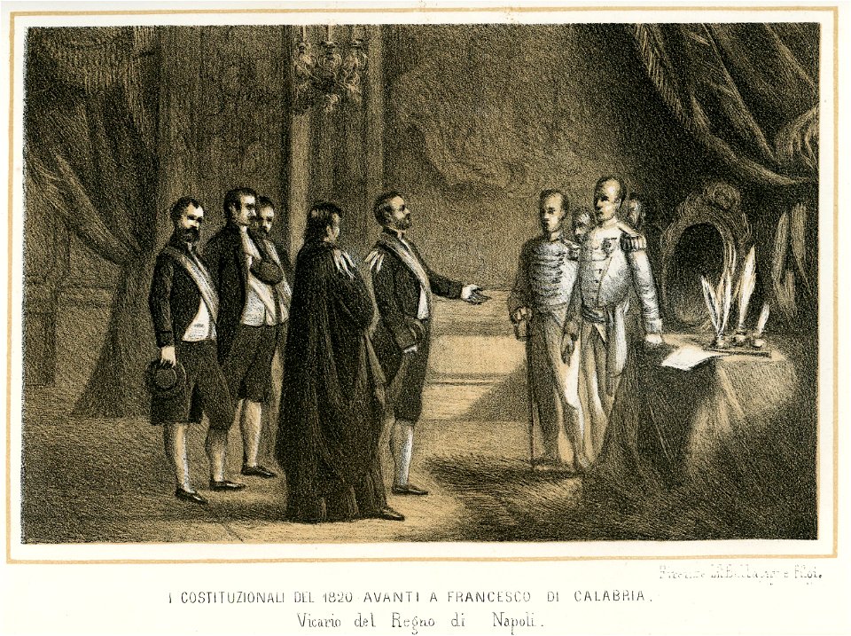 I costituzionali del 1820 avanti a Francesco di Calabria