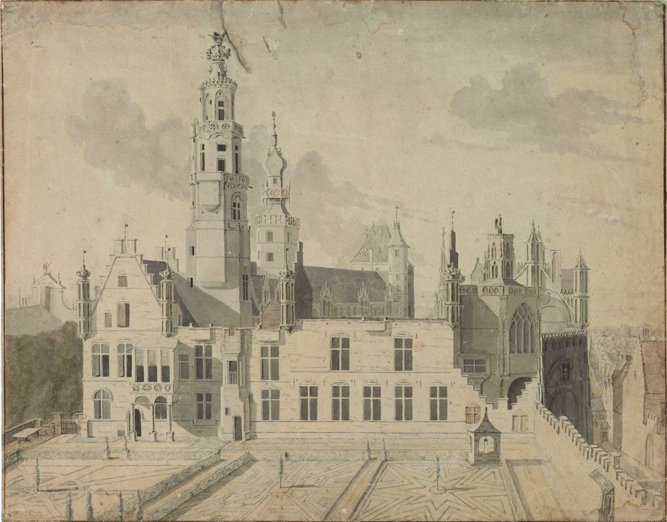 Hôtel de Nasseau Batie en 1346 Par Enguelbert de Nassau et rebatie en 1754 Par le Prince Charles de Loraine - 410 x 518 mm