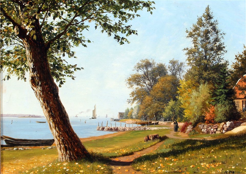 I. E. C. Rasmussen - Scenery from Svendborgsund a quiet summer day
