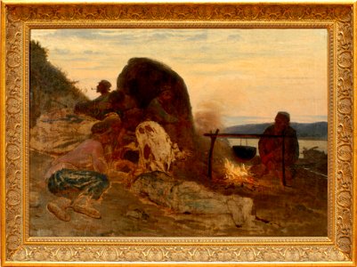 I. E. Repin. Barge Haulers at the Fire. Etude