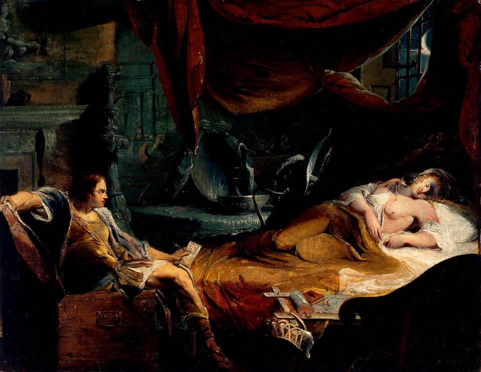 Iachimo Emerging from the Chest in Imogen's Chamber P7334