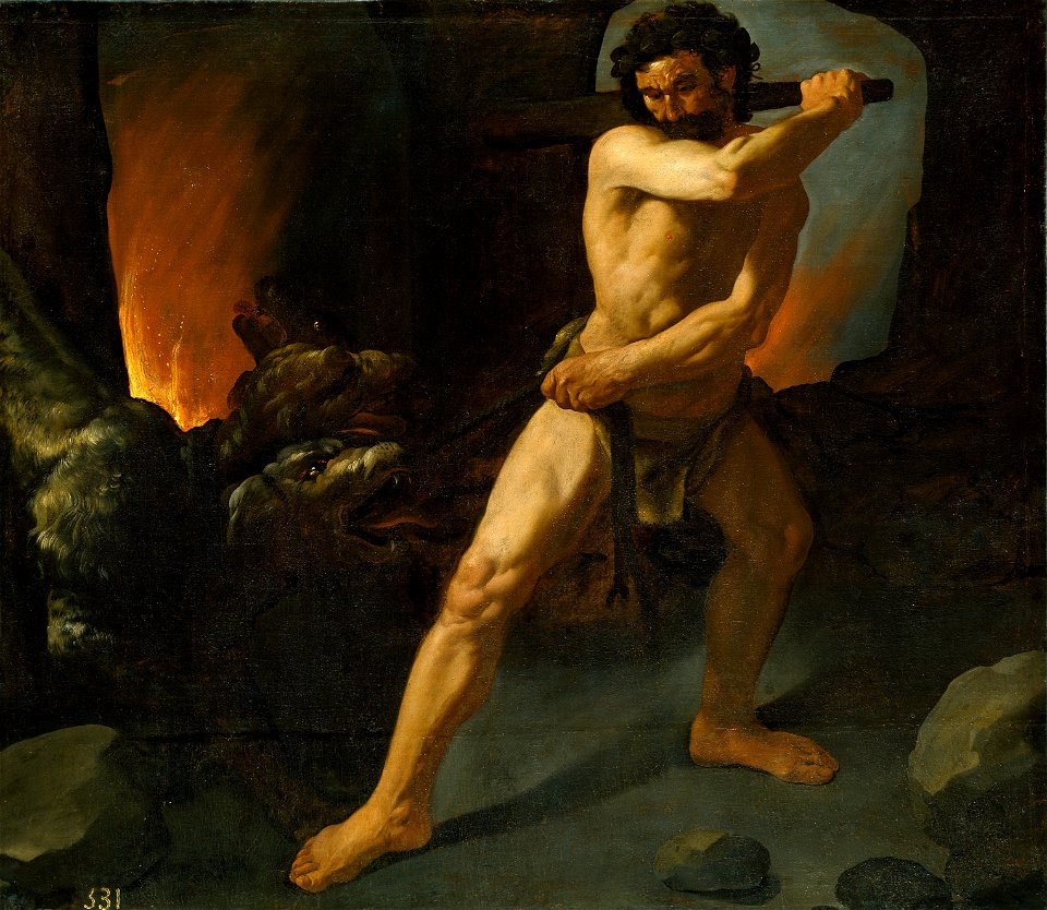 Hércules y el Cancerbero, por Zurbarán