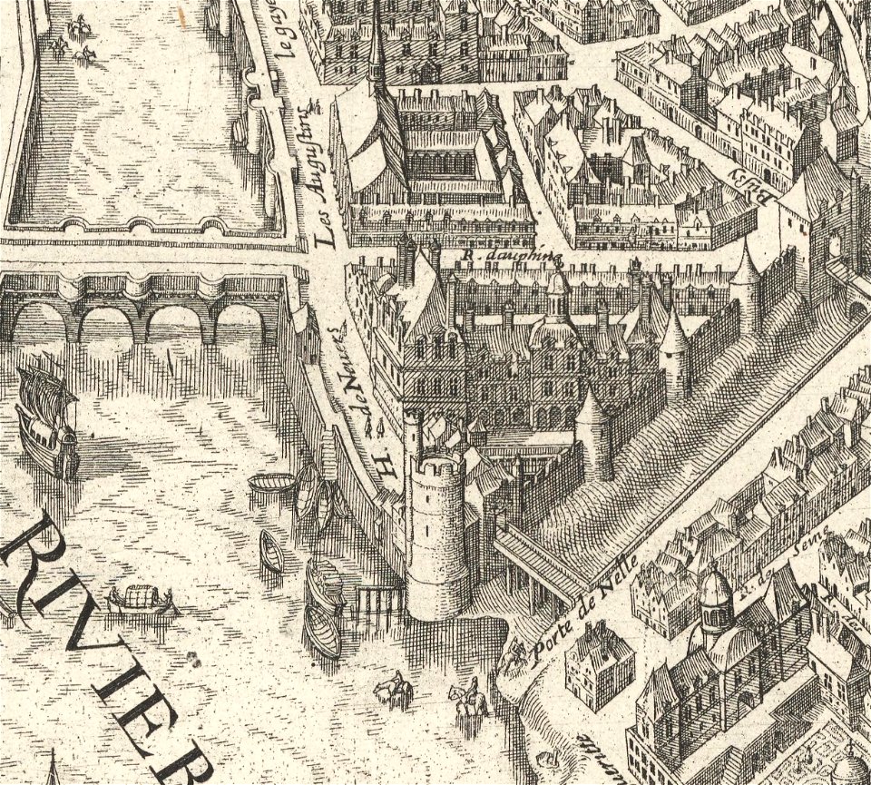 Hôtel de Nevers on 1615 Merian plan of Paris – David Rumsey