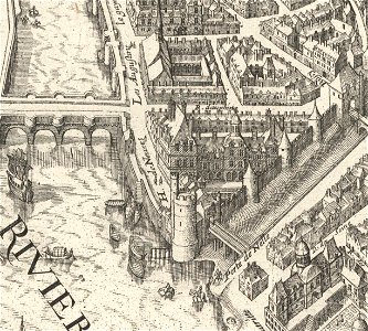 Hôtel de Nevers on 1615 Merian plan of Paris – David Rumsey
