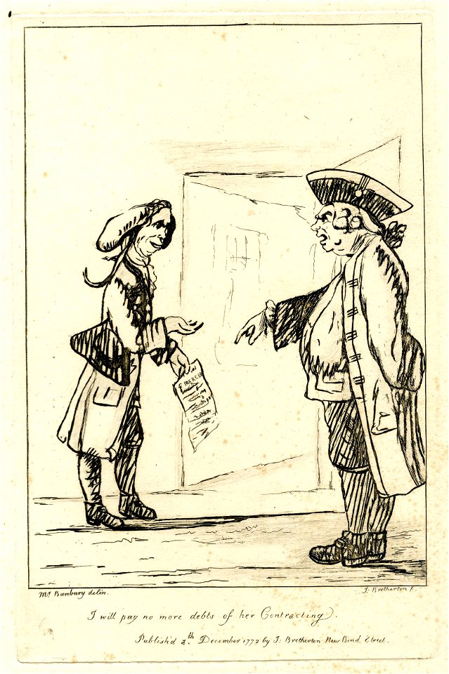 I will pay no more debts of her contracting (BM 1873,0712.807)