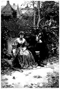 I sat gazing upon her as she leaned forward, by Howard Pyle