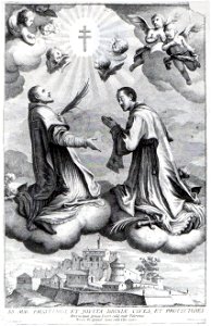 I santi faustino e giovita adorano la croce