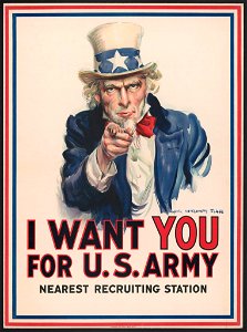 I want you for U.S. Army - nearest recruiting station - James Montgomery Flagg. LCCN96507165