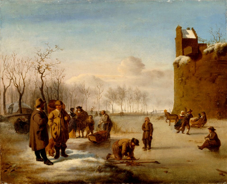 Ida Silfverberg - Luistelijoita, kopio Adriaen van de Velden mukaan - A I 136 - Finnish National Gallery