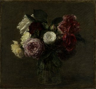 Ignace-Henri-Jean-Théodore Fantin-Latour - Roses in a Vase - 1943.236 - Harvard Art Museums