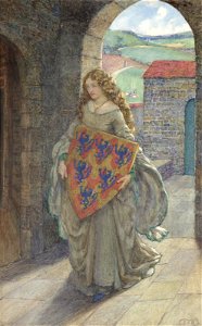 Idylls of the King (1913) 12 - Then to her tower she climb'd, and took the shield