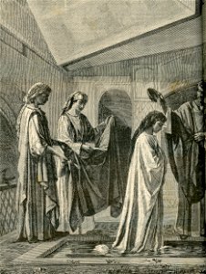 Il battesimo nelle catacombe, - quadro di Alessandro Ceccarini a