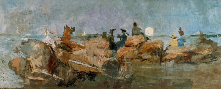 Ignacio Pinazo Camarlench - Anochecer en la escollera III - Google Art Project
