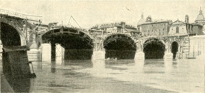 Il nuovo ponte Cavour (in costruzione) sul Tevere a Roma