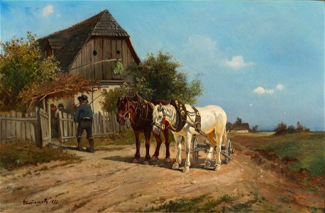 Ignaz Ellminger Besuch beim Heurigen 1873