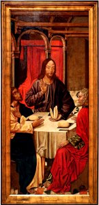 Ignoto portoghese, cena in emmaus, 1475-1500 ca. Free illustration for personal and commercial use.