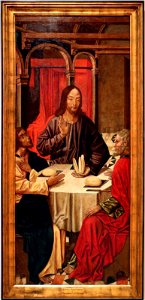 Ignoto portoghese, cena in emmaus, 1475-1500 ca