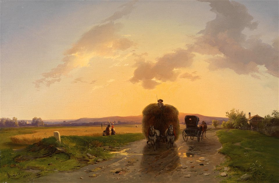 Ignaz Raffalt Heimkehr vom Feld im Abendrot 1846
