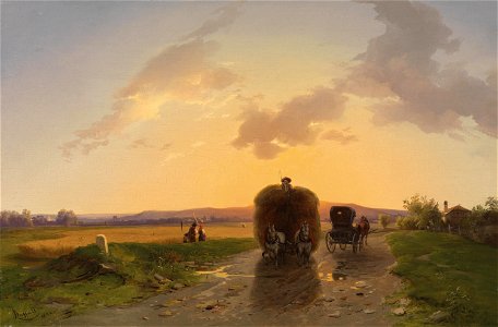 Ignaz Raffalt Heimkehr vom Feld im Abendrot 1846