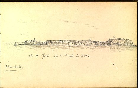Ile de Gorée vue de la rade de Dakar